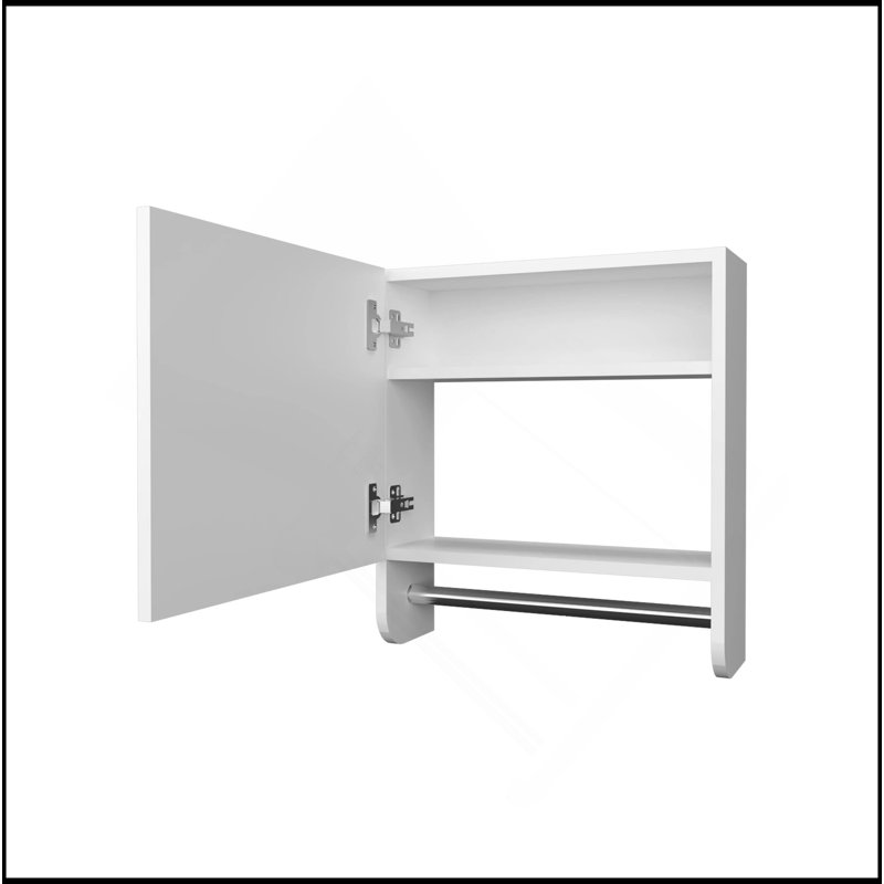 Versatile White Medicine Cabinet With Towel Bar And Included Mirror
