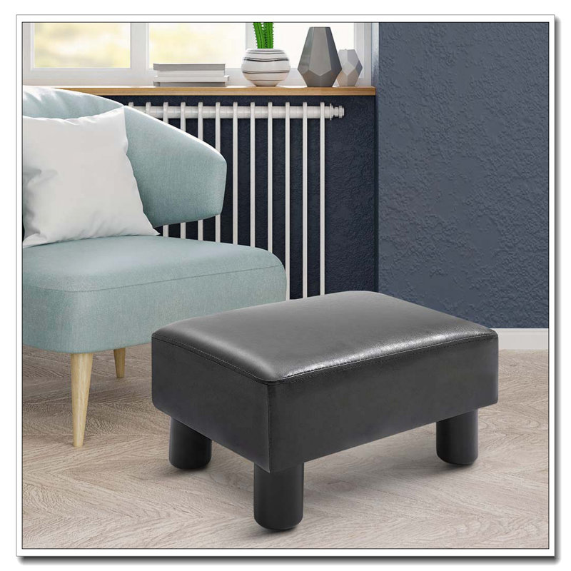 Petit repose-pieds repose-pieds avec revêtement en similicuir Repose-pieds rectangulaire avec siège rembourré en mousse et pieds en plastique