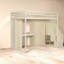 Lit mezzanine pleine grandeur peu encombrant, bois massif avec rangement et USB
