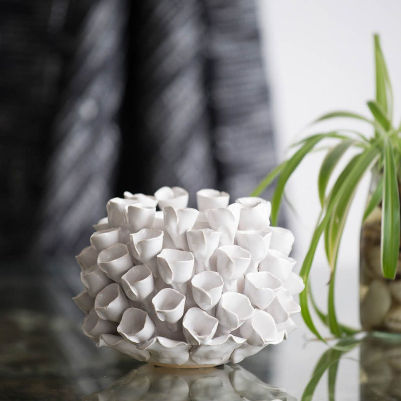 Votive de table en céramique 4,3 po, Blanc