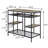 Vintage-Style Rustic Oak And Black Kitchen Island - Functional For Dining Rectangular Storage