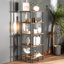 Pendergrast Rustic Wooden 5 Tier Bookcase Corner Bookshelf 115cm Shelving Unit Storage Shelves Freestanding