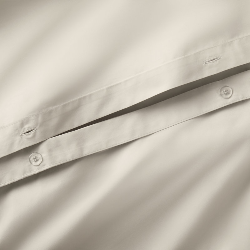 Coyer Classic Cotton Percale Duvet Cover Set, Ivory, King / Cal King Duvet Cover + 2 Pillow Shams