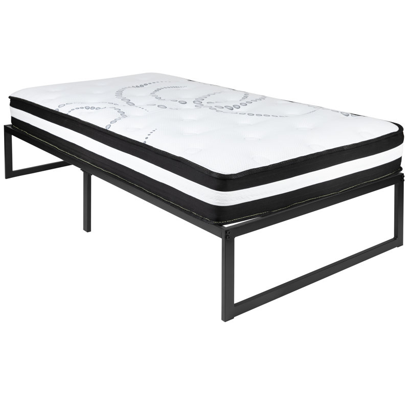 Cadre de lit plateforme 14 po Middlemas et matelas dans une boîte de 10 po - Aucun sommier requis, Simple