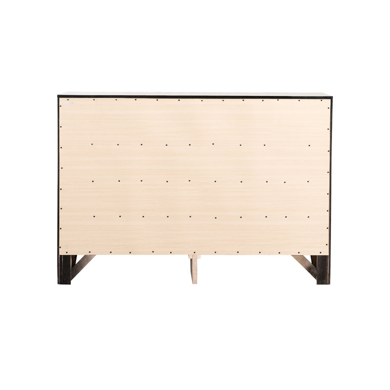 Élégante commode noire pour la chambre à coucher avec glissières en métal durables et solides