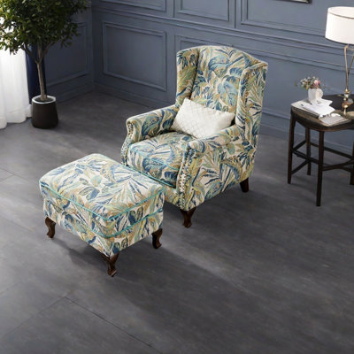 Sponge chenille jacquard recliner in solid wood