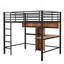 Lit mezzanine double avec bureau en L et tablettes