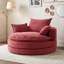 Fauteuil pivotant rond en forme de baril avec coussin et oreillers de soutien amovibles-1457582317