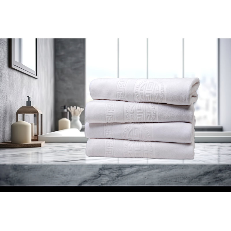 White Embossed Microfiber Washcloth Set - 14" x 10"