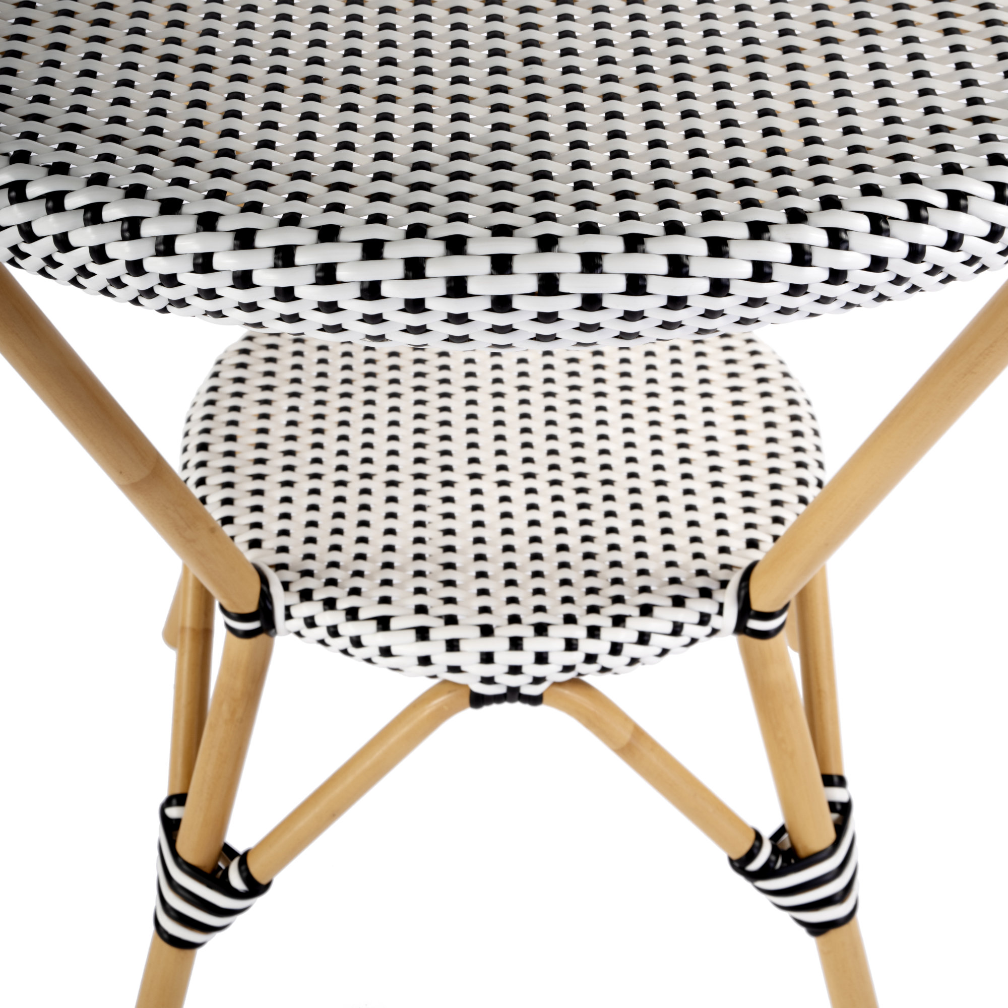 Ellie 3 Person Patio Dining Set, Black/White, Black/White
