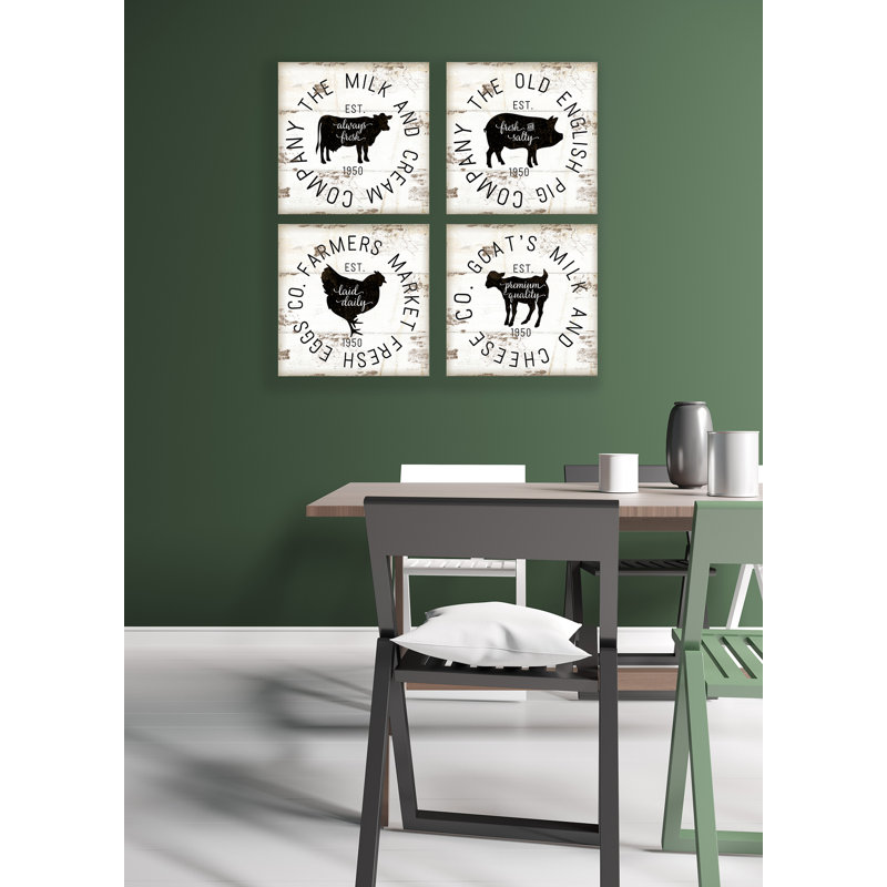 " Milk And Cream Company Vintage Sign " by Jennifer Pugh, Wrapped Canvas, 17" H x 17" W x 1.5" D