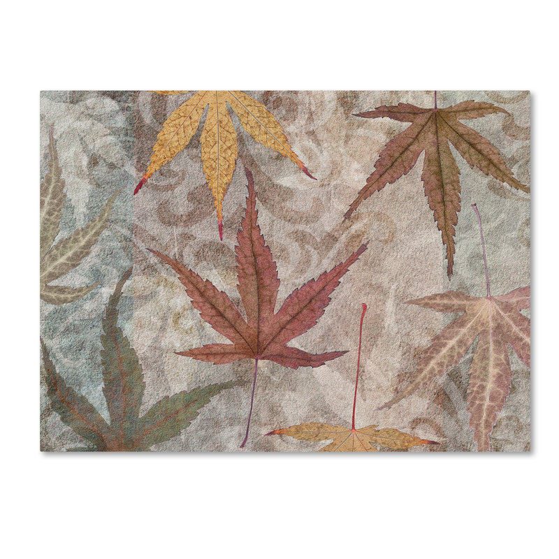 «Autumn Leaves Maple» par Cora Niele, reproduction d'art graphique sur toile, H 24 po x l 32 po