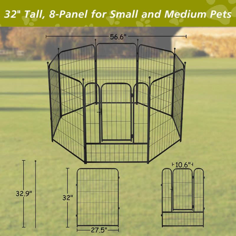 8 Panel Puppy Pen with Door
