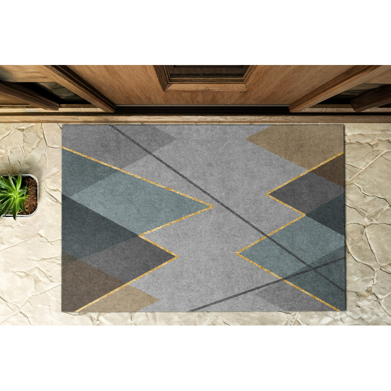 Non-Slip Geometric Outdoor Doormat