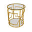 Table d'appoint ronde dorée de luxe 19,7 pouces avec tablettes de rangement-1324490650