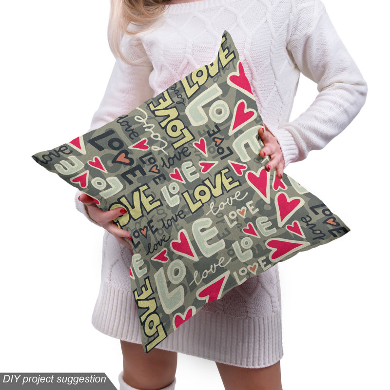 Tissu love, l 58 po x L 108 po