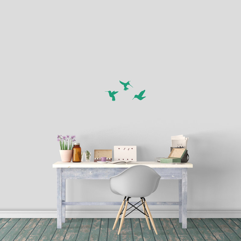 Adhésif décoratif colibris, Bleu sarcelle