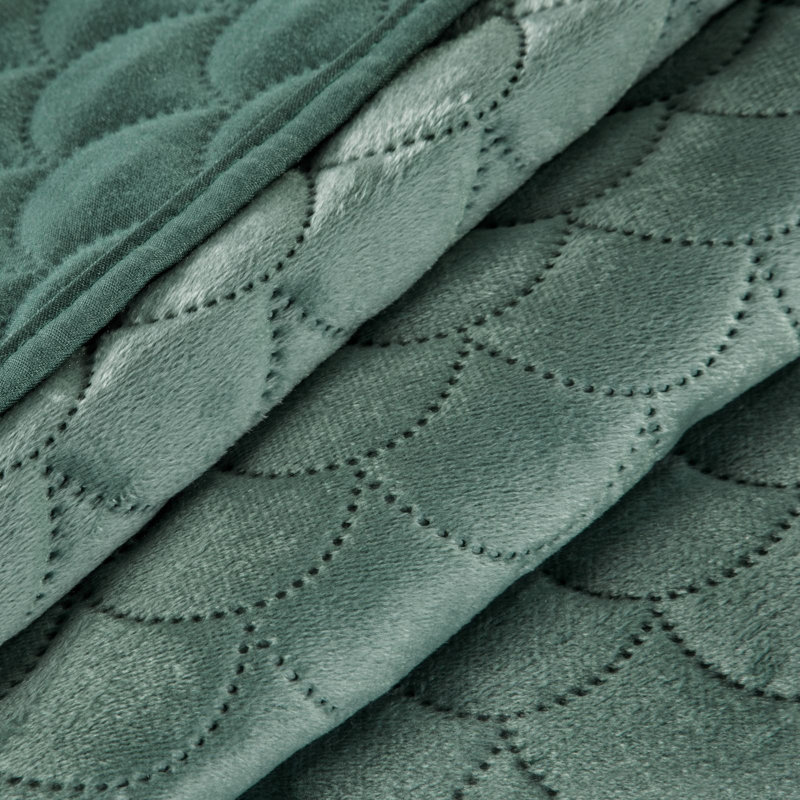 Ried Velvet Solid Colour Bedspread, W230 x L260cm, Mint