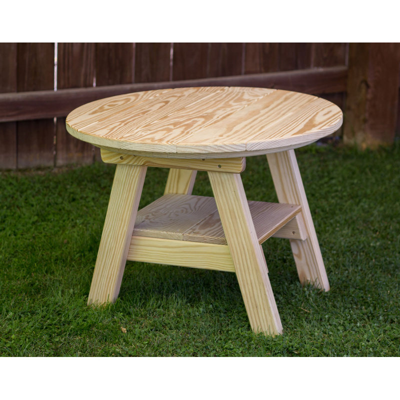 Round Pine Outdoor Side Table