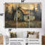 «Gray Red Winter Country Cottage Barn» 3 pièces-107170305-107170311