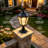 Solar Post Light Outdoor Class Black Aluminum Zb(2 Pack)