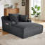 Chaise longue 49,2 po en fausse fourrure, canapé-lit simple, fauteuil de lecture d'appoint à siège profond avec porte-gobelet et poche latérale - aucun assemblage requis-2021569335