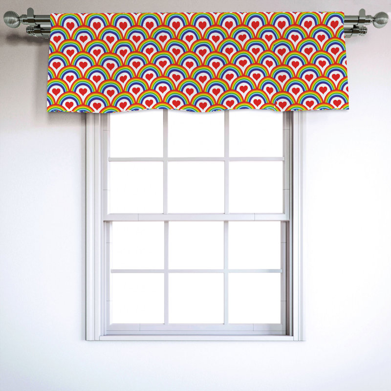 Sateen Geometric Ruffled Window Valance