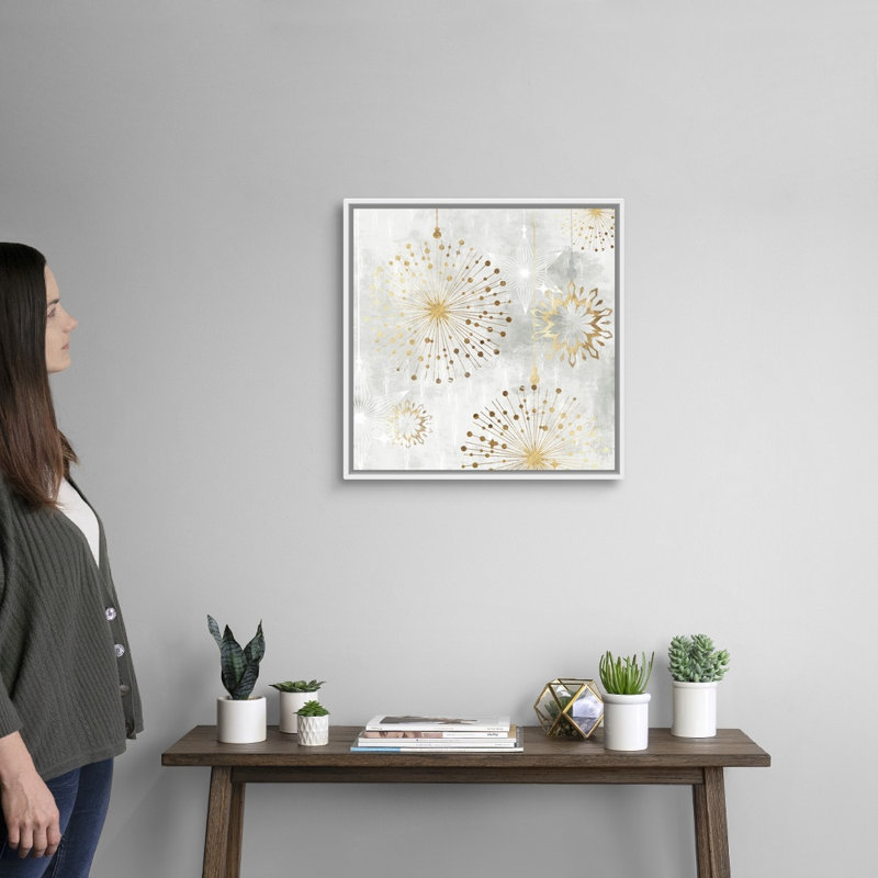 « Réveillon du nouvel an »-reproduction d’art sur toile, 22" H x 22" W x 1.75" D, Cadre blanc
