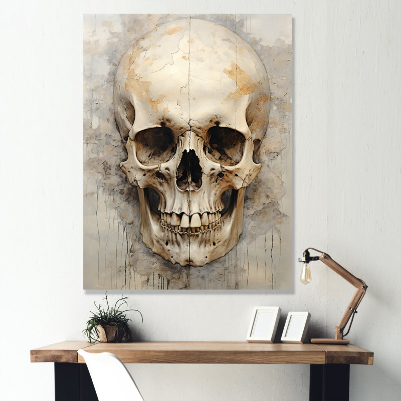 Crânes résonnantes I sur toile, H 32 po x l 16 po x P 1 po, Toile tendue