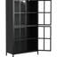Armoire en métal avec tablettes réglables, dispositif de basculement, spacieuse pour les salles à manger, grands compartiments de rangement noirs, pieds stables, utilisation dans la chambre à coucher
