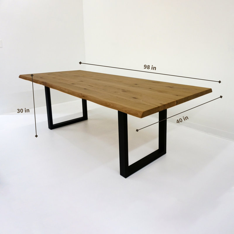 Oak Solid Wood Dining Table, Beige