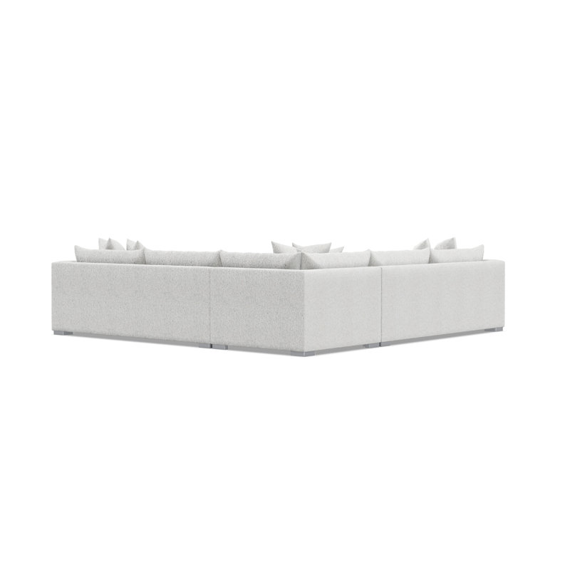 Sectional, Cream Polyester, 32.5" H x 120.5" W x 120.5" D