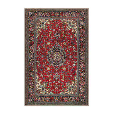 Tapis traditionnel rouge / brun Dain