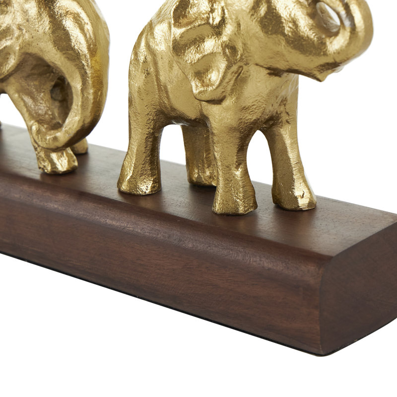 Sculpture éléphant en métal Seigle, H 6,35 po x l 20,55 po x P 2,75 po