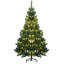 Sapin de Noël artificiel de 6 pi de hauteur avec branches réalistes, 250 lumières DEL blanc chaud et 1000 pointes, vert