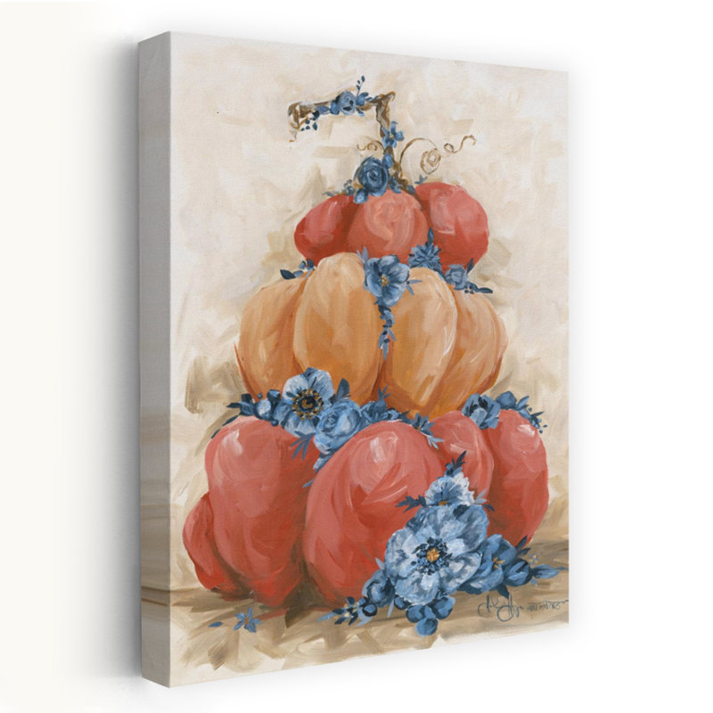 Automne, citrouille d'automne, art floral abstrait contemporain, H 36 po x l 24 po