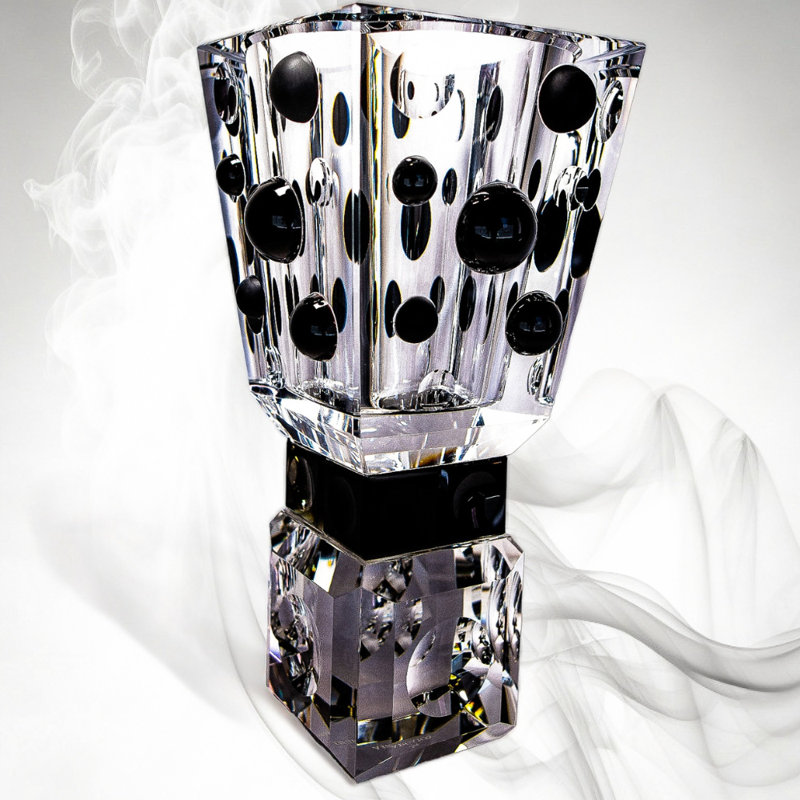 Vase de table en cristal fait à la main