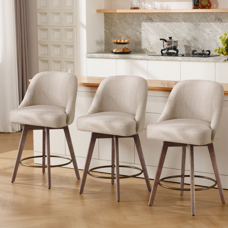 Tabouret de comptoir pivotant 26 po Makylia, Beige