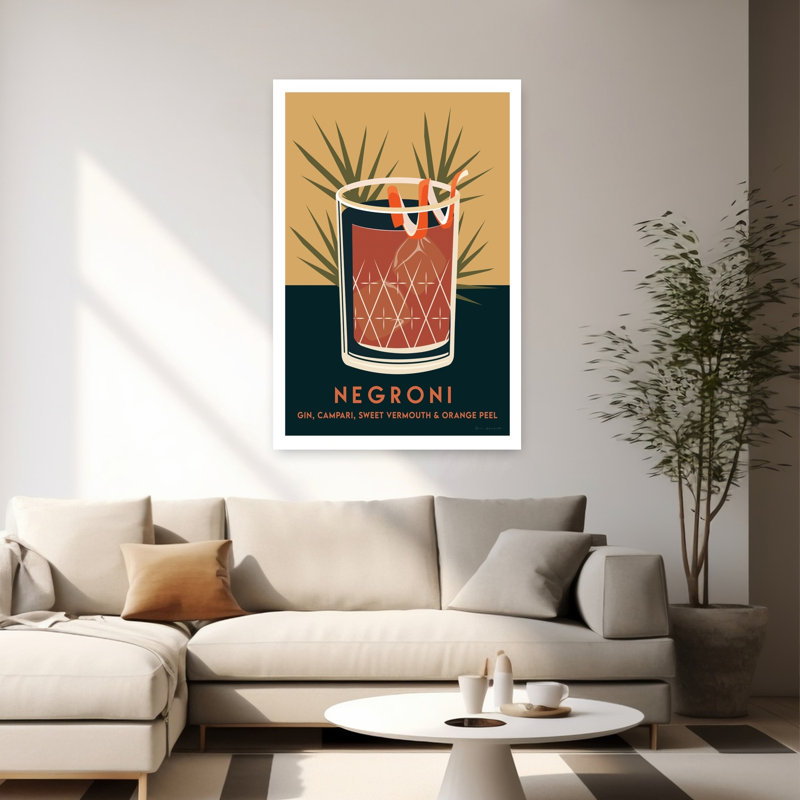 Art rétro rétro, cocktails d'été III, H 60 po x l 40 po