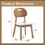 Élégantes chaises de salle à manger en bois massif de noyer avec coussins en polyuréthane blanc et dossiers évidés pour plus de confort et d'élégance-984552006