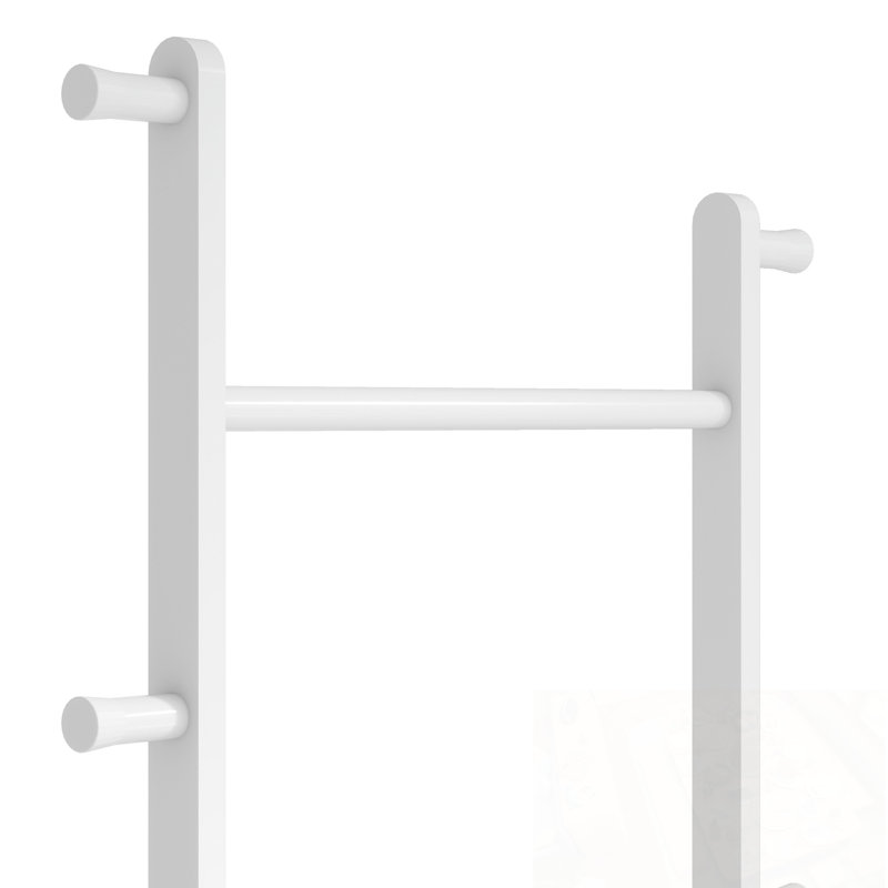 Porte-manteau en bois avec base robuste, Blanc ancien