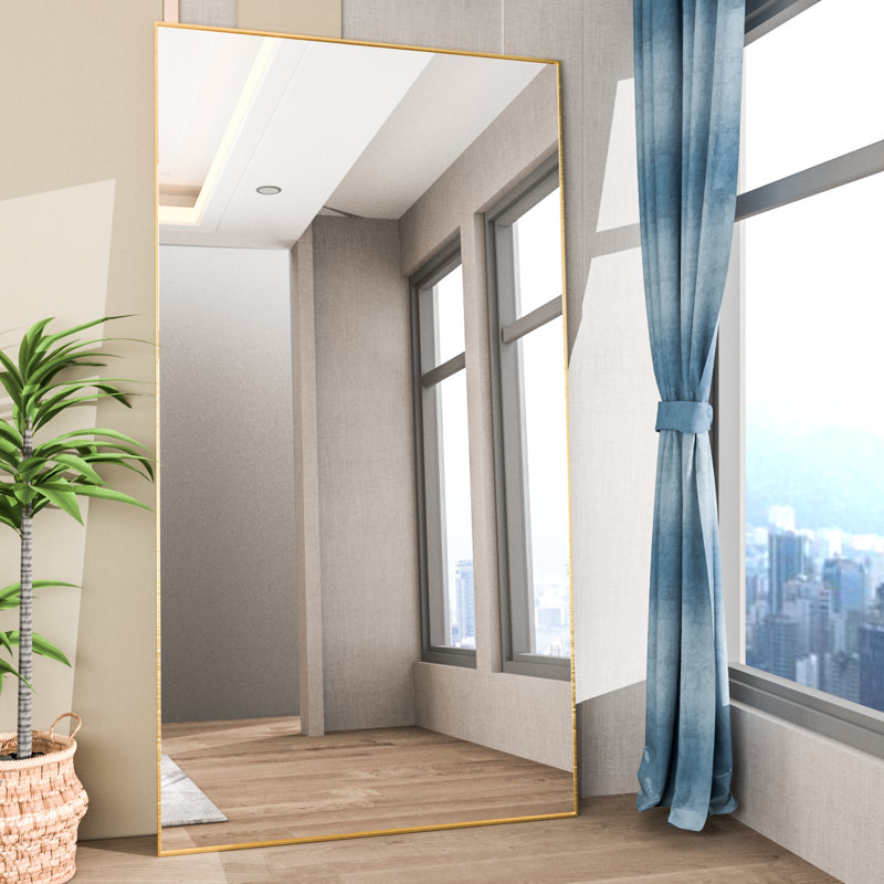 Aluminium Rectangle Mirror, Gold, 193cm H x 86cm W