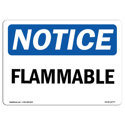 Flammable Aluminum Sign 18 x 24