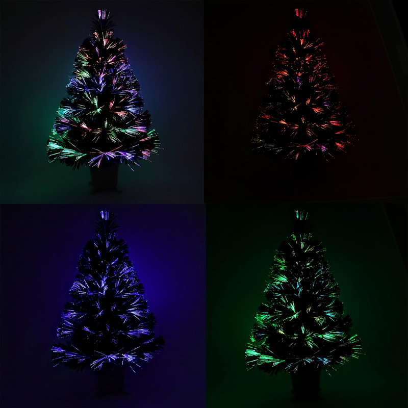Tabletop Artificial Christmas Tree with Lights in with Gold Base Pot