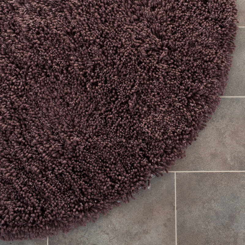 Assar Modern Handmade Shag Chocolate Area Rug, Round 6'