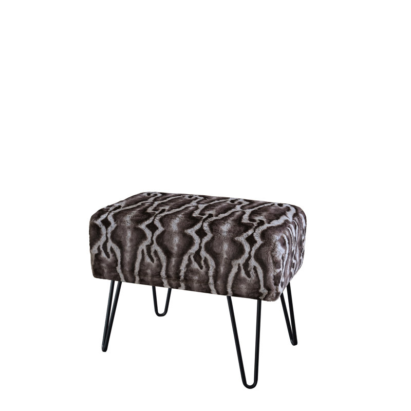 Greater Taree Upholstered Ottoman, Meru Geo Pure Cashmere