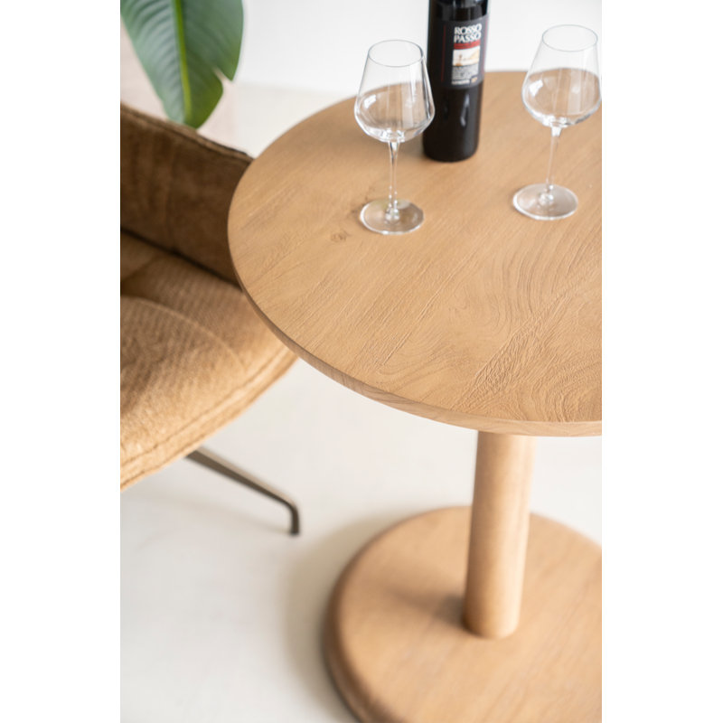 Florent Round Solid Wood Dining Table, Natural