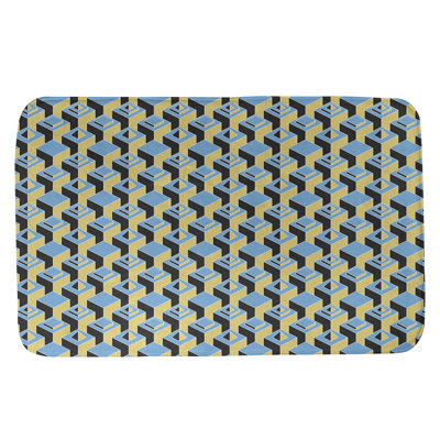 Tapis de bain géométrique antidérapant à motif de gratte-ciels