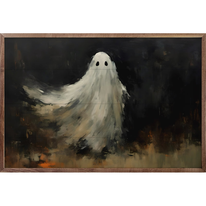"Portrait de fantôme" sur bois, H 5 po x l 8 po