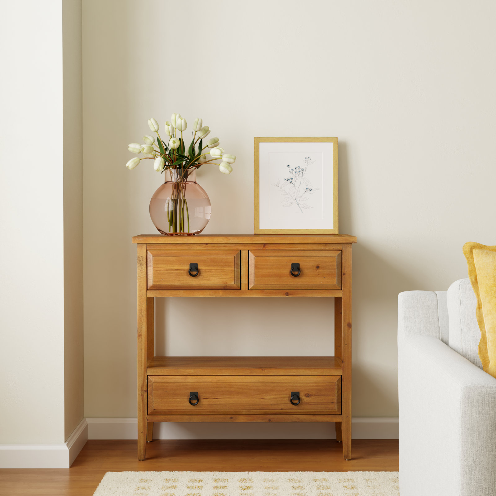 Sadie 32" Console Table, Light Oak